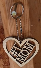 1 Mom Wooden Keychain
