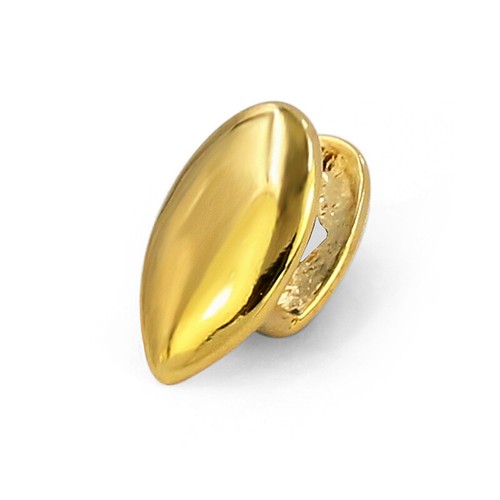 Single Tooth Fang Grillz Silver/14K Gold Plated Grill Cap Vampire Canine Dental - Picture 2 of 10