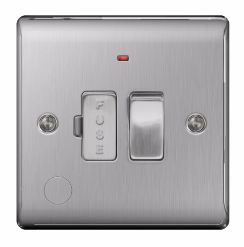 BG Nexus Brushed Steel Switches & Sockets Full Range Satin Chrome Grey Inserts - Picture 47 of 91