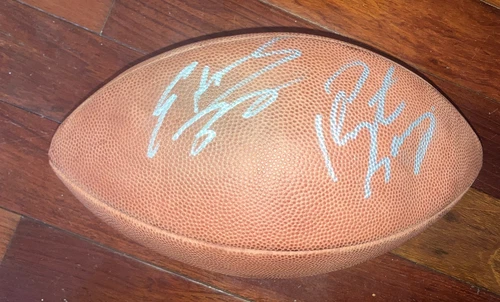PEYTON MANNING & EDGERRIN JAMES AUTOGRAPH WILSON NFL FOOTBALL  JSA Indy Colts