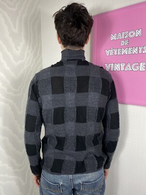 Yohji Yamamoto Button Up Shirt Gray Check Pour Homme Wool Yohji Yamamoto Button Up Shirt Gray Check Pour Homme Wool