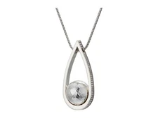 NWT Brighton CHARA ELLIPSE SPIN Silver Ball Teardrop Crystal Long Necklace   $98
