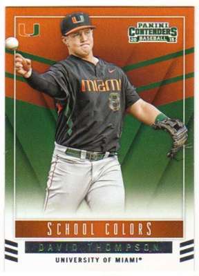 2015 Panini Contenders Baseball School Colors #49 David Thompson 