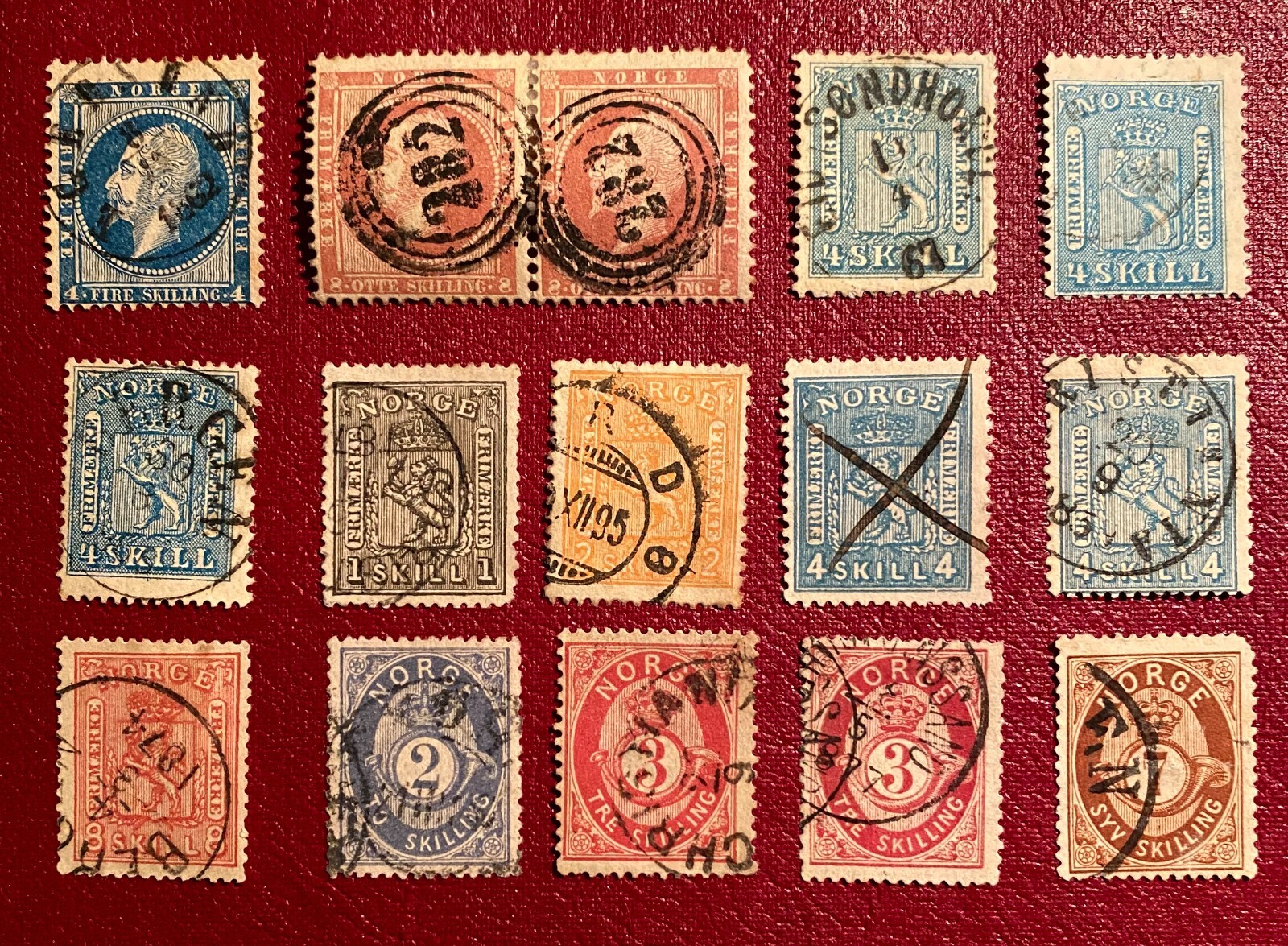 Lot Skilling Stamps Norway from King Oscar NK4 Posthorn Coat of arms eBay