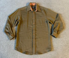 J. Peterman Men's Brown Wool & Cashmere Button Up Shirt Jacket - Size Small