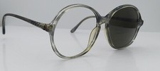 Vintage Naol Wendy Gray Oval Horn-Rimmed Sunglasses Hong Kong FRAMES ONLY
