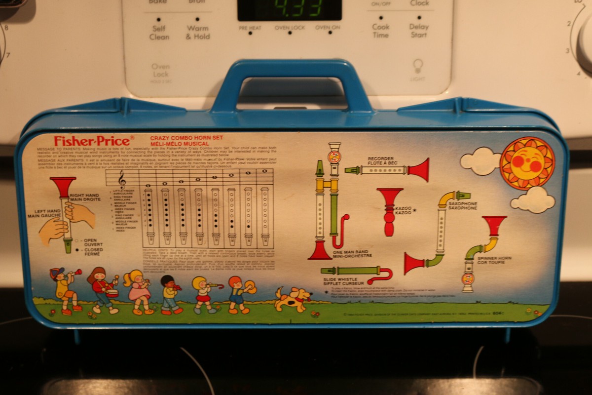 Vintage 1984 Fisher Price Crazy Combo Horn Set Musical Instrument