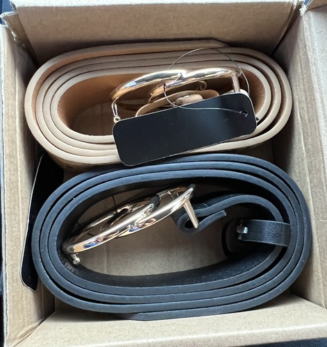 MORELESS 2 Pack, Golden Buckle(black-Khaki) - Size Medium- Open Box-C - 第 1/4 張圖片