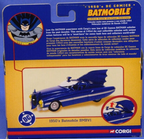 Corgi Batman 1950's Batmobile 1:43 Scale DC Die-Cast BMBV1 Version 1 SEALED - Picture 2 of 2