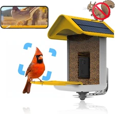 Easy Quick Set Up, Smart Bird Feeder with Camera - Dual Solar Panels,1080P High-
