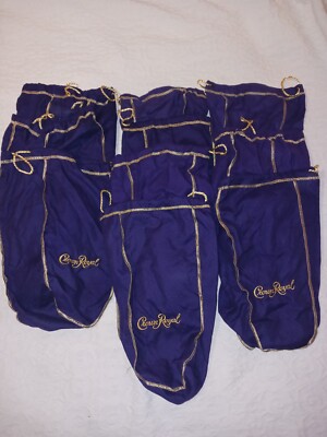Lot Of 10 Crown Royal 12'' Purple Drawstring Bags Large size