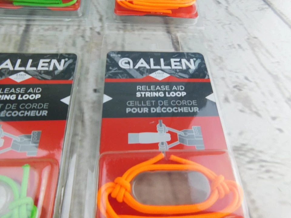 Allen Release Aid Cuerda Lazo Neón Naranja y Verde Lote de 4 Paquetes de 3 Nuevos Foto 4 de 4