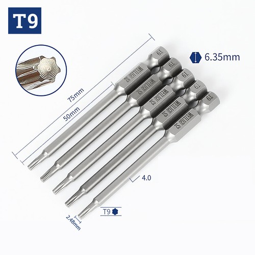 75-150mm Long Reach Torx Star Hex Security Bit Set Tamper Proof Screwdriver Bits - Picture 22 of 42