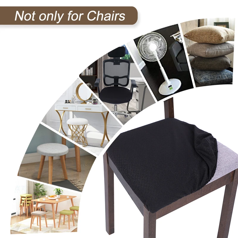 Fundas de asiento para silla de comedor jacquard spandex extraíbles lavables gruesas 1/4/6 piezas Foto 4 de 4