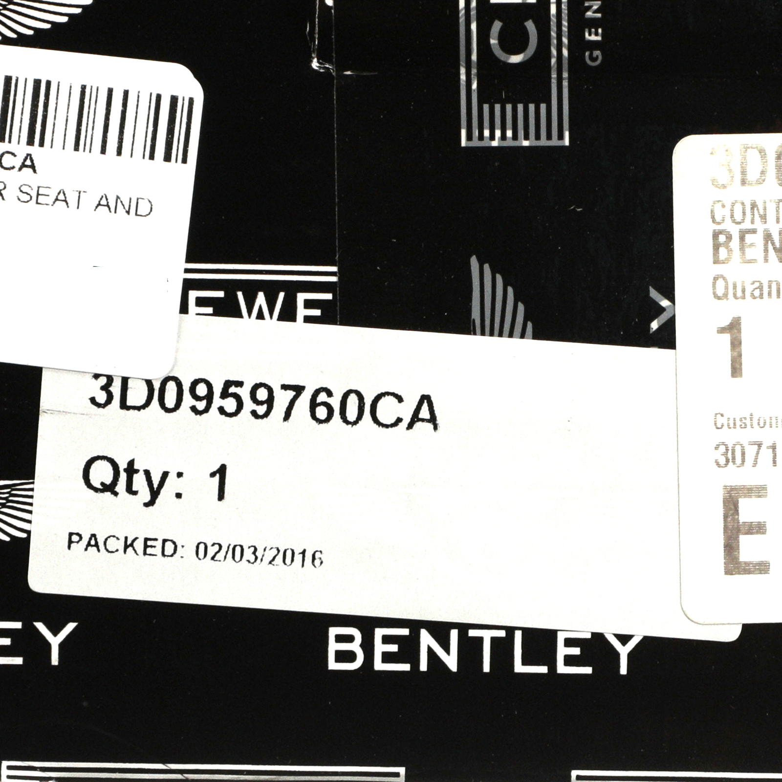 Genuine Bentley 2006-2012 Continental Seat & Backrest Control Module 3D0959760CA