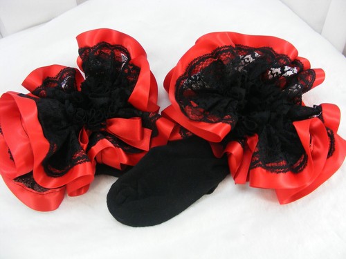 sissy adult baby red /black socks fancydress cosplay mens ladies halloween - Picture 11 of 16