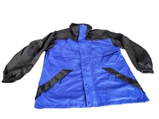 Microsoft Rivers End Dry Wear Jacket Men Sz L Blue Black Waterproof Workwear