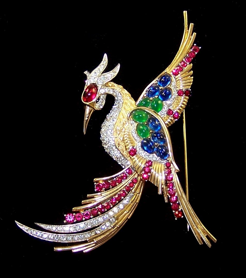 BOUCHER Unsigned Large Sapphire, Ruby, Chrysopras… - image 1