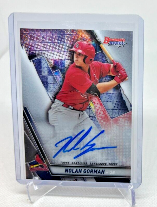 2019 Bowman's Best NOLAN GORMAN RC On Card Auto #B19-NG