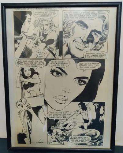 1980 Warlord #37 pg 10 Original Art, Mike Grell, Shakira Cheesecake art