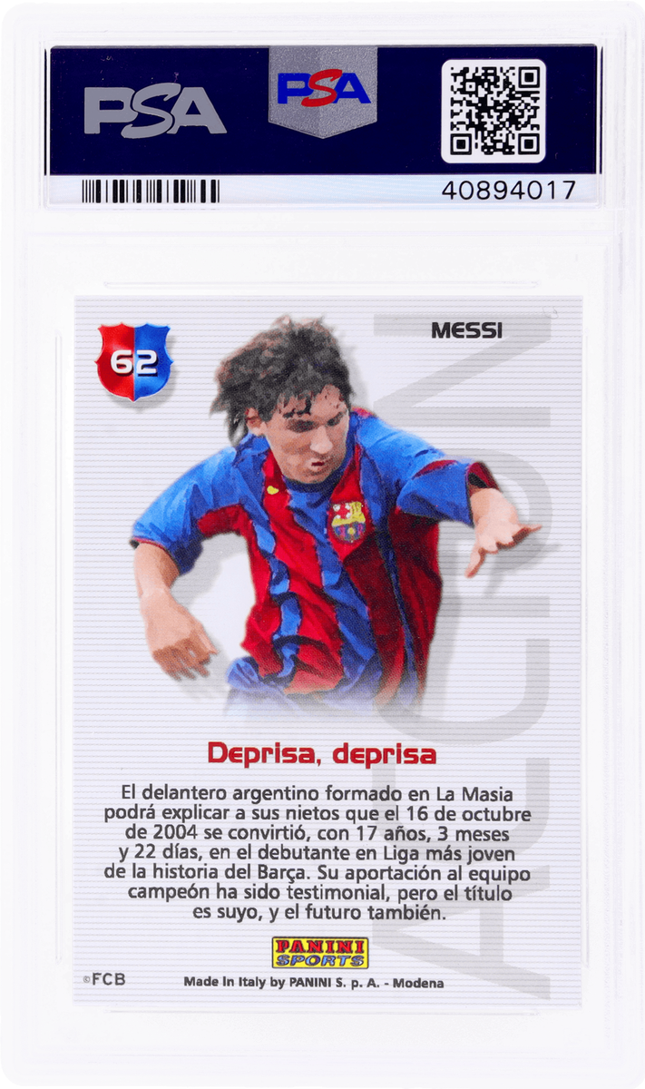 2004 Panini Mega Cracks Barca Lionel Messi Campeon #62 PSA 8 | eBay