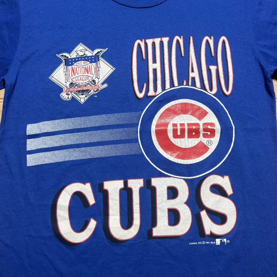 Camisa De Colección 1991 Chicago Cubs MLB Logo Puntada Única Para Hombre Talla Mediana Foto 2 de 4