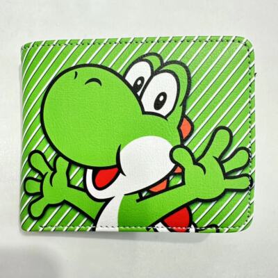 Super Mario Bros Yoshi Short Wallet PU Bi-fold Wallets ID Card