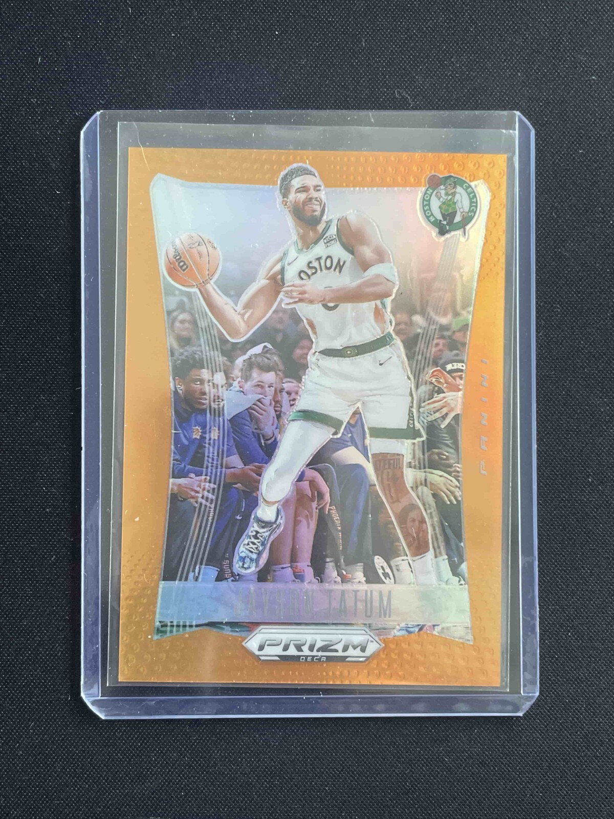 Jayson Tatum 2023-24 Panini Prizm Deca Orange Prizm 34/49 #189