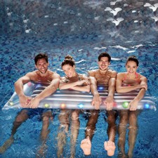 JILONG INFLATABLE LED LIGHTED SWIMMING POOL BEACH RAFT MAT FLOATING LILO