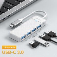 4 Ports USB A/C Hub Splitter USB 3.0 High Speed Adapter Multi Desktop PC Laptop