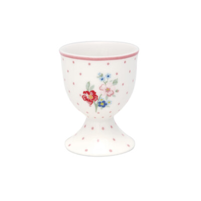 B-Ware % GreenGate Eierbecher Egg Cup 'Eja' white Blumen Vintage Landhausstil