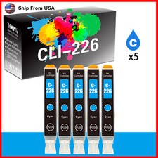  5PK,Cyan CLI226 CLI-226 Ink Cartridge for Pixma MG5120 MG5320 iP4920 Printer