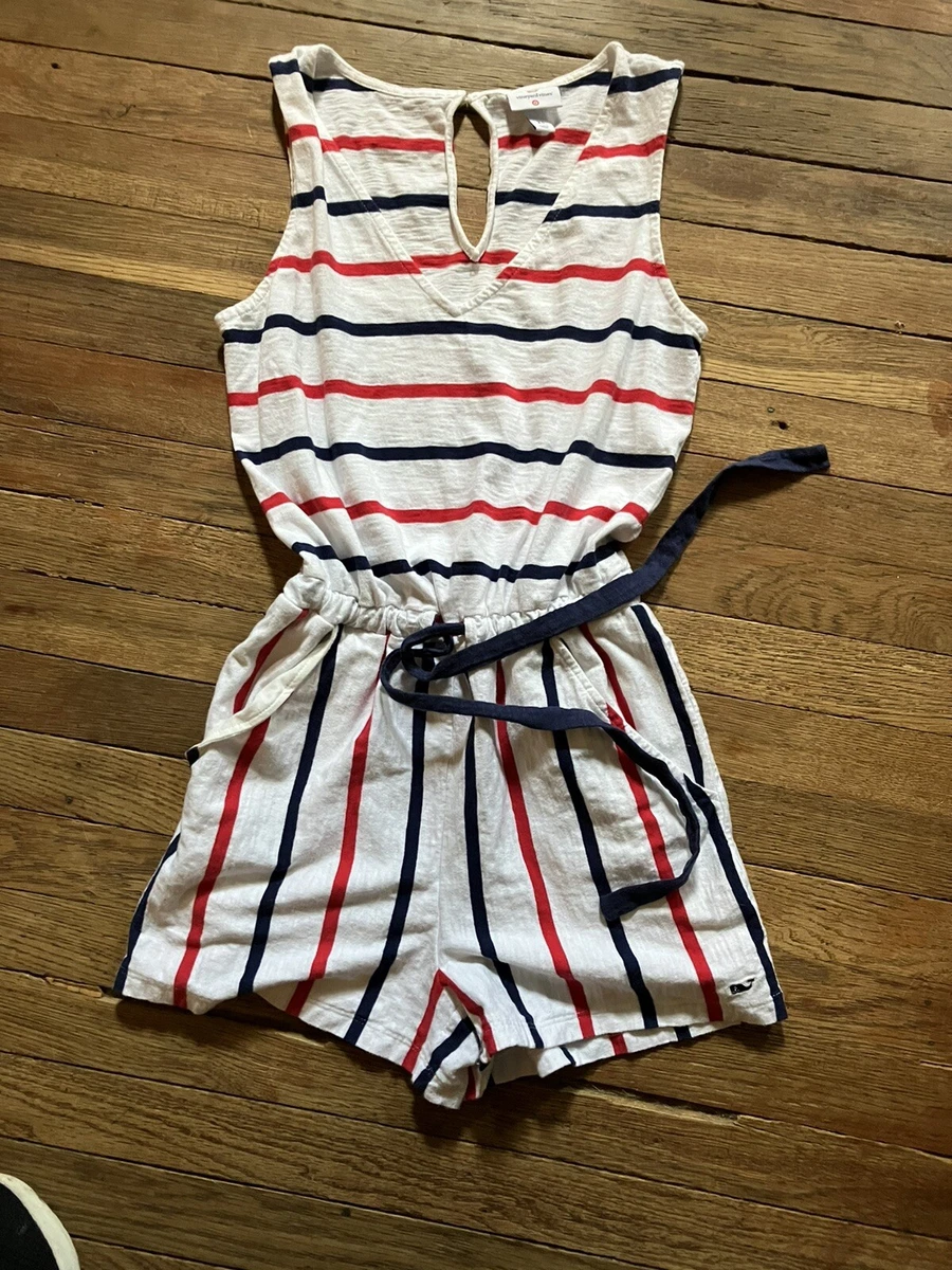 Red white and blue romper womens hotsell