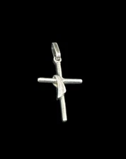 925 Mexico MD Cross Pendant Dangle Vintage Sterling Silver Religious