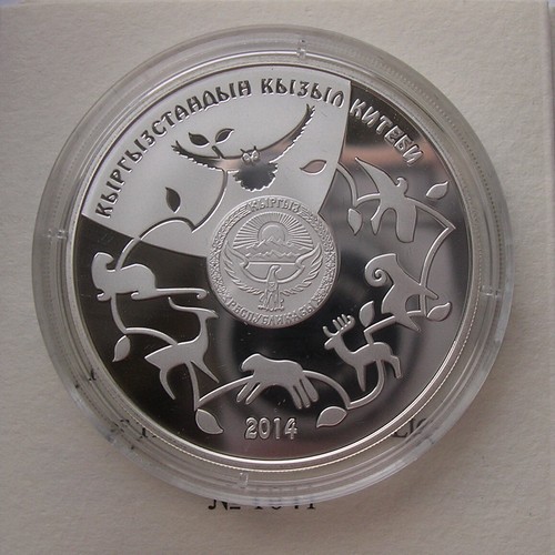 KIRGISISTAN 10 SOM - "UHU" - 2014,SILBER,ETUI,ZERT.AUFL. 3000 EX - Bild 3 von 3