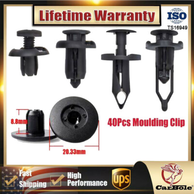 40PCS Car Plastic Rivets Fastener Clips Bumper Push Pin Rivet Retainer fitments