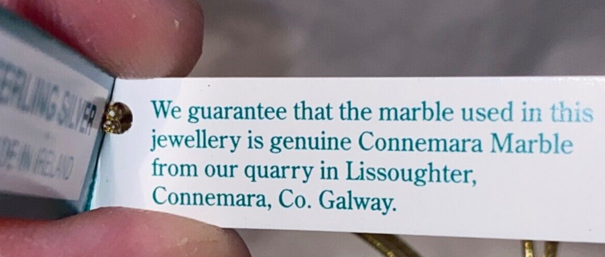 Sterling Silver Tree with Connemara Marble 3 Leaf Clovers J.C. Walsh & Sons NEW