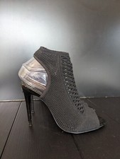 ZARA High Heel Black Neoprene Open Toe Sock Boots Sandals Size EU37 UK4