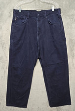 Carhartt FR Pant Men 36x30 Blue Carpenter FRB 159DNY ATPV Rate 13.7 Actual 36x28