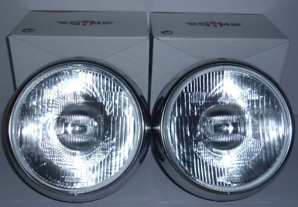 2x 9" Cibie Super Oscar Replica Spotlights Spotlamps H3 Stainless Steel Chrome - Image 4 of 4