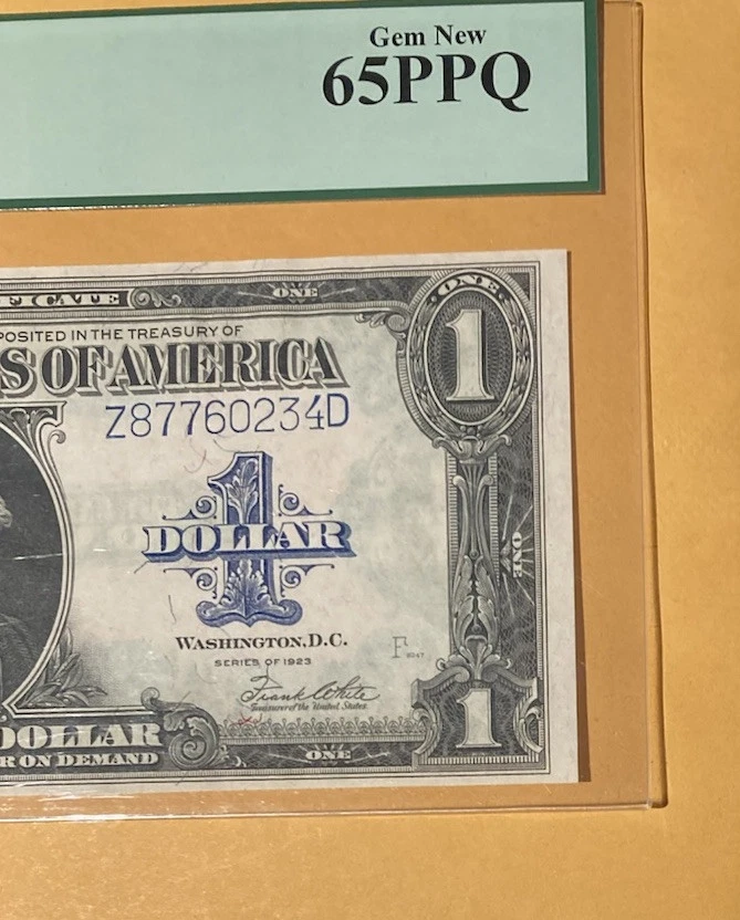 1923 $1 Silver Certificate Fr 237 PCGS 65 PPQ Gem New Speelman White - Image 4 of 4