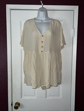Roxy Short jumpsuit romper size large Beige