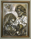 Creazioni Artistiche Jesus Mary Joseph Made Italy 3D Picture 925 Sterling Silver — photo 2
