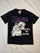 Vintage 90s 2001 Misfits Die My Darling Punk Black Tee Shirt Size Small