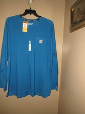 NWT MEN'S 2X-LARGE 2XL RELAXED FIT MIDWEIGHT LS CARHARTT FORCE UPF 25 T-SHIRT