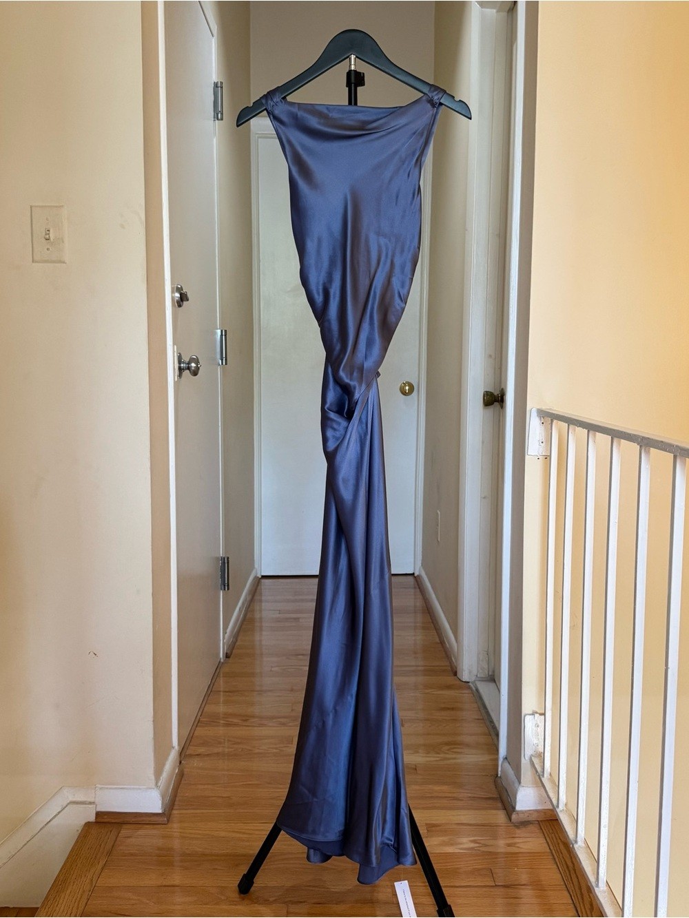 Reformation Casette Silk Dress Cornflower Blue 2 image 5