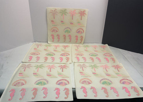 1990 Air Waves Inc Tropical Beach Puff Iron On Heat Transfer Sheets Lot of 5 D5