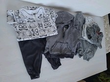 Lot Of 8 Baby Boy Newborn and 0-3mos Outfits, Pants, Bodysuits