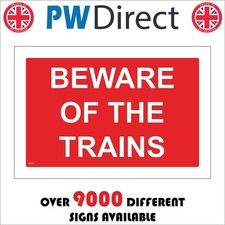 SIGN Beware Of The Trains Retro Old Vintage Style Heritage Railway Train TR338A