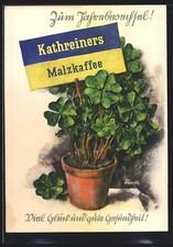Künstler-AK Reklame Kathreiners Malzkaffee, Kleeblätter 